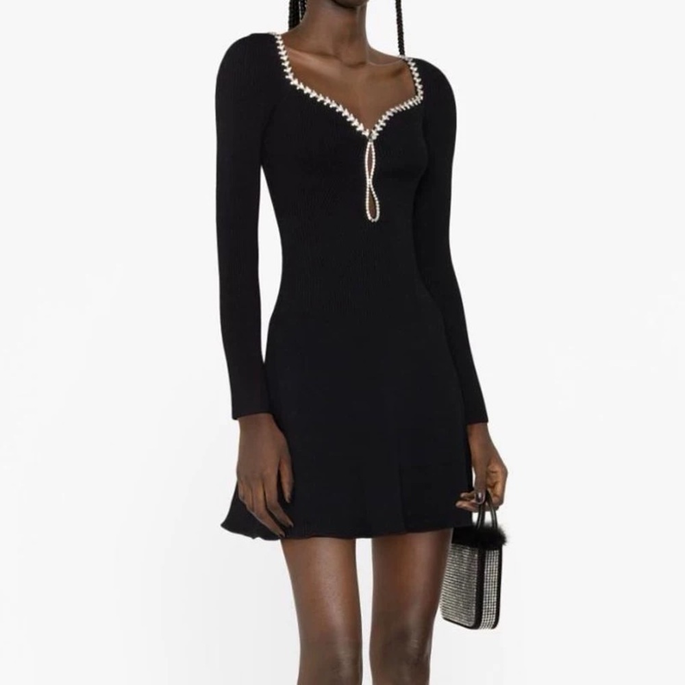 Chic Black Dress with crystal Detail
